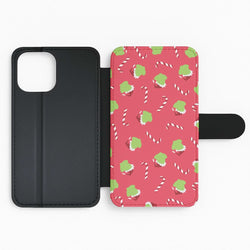 Green Creature And Candy Canes Pattern Flip Phone Case
