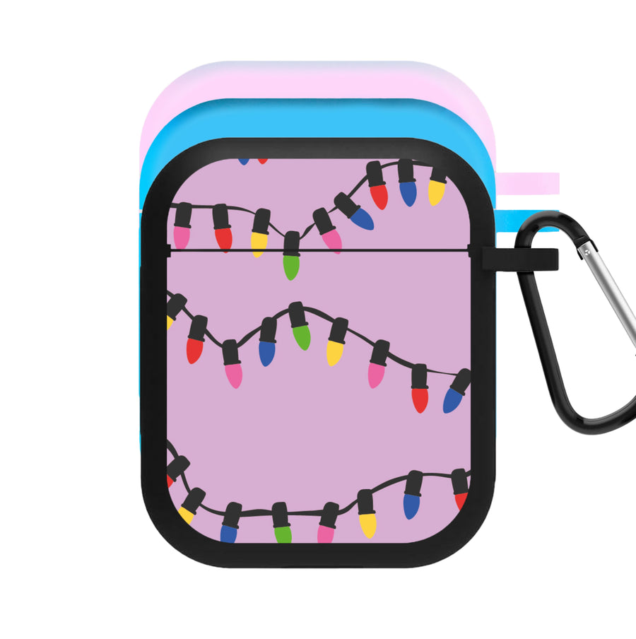 Pink Lights - Christmas Patterns AirPods Case