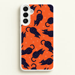 Black Cats And Stars Pattern Galaxy A36 Case