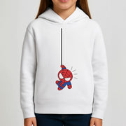 Blue Hanging Spider Hero Kids Hoodie 3