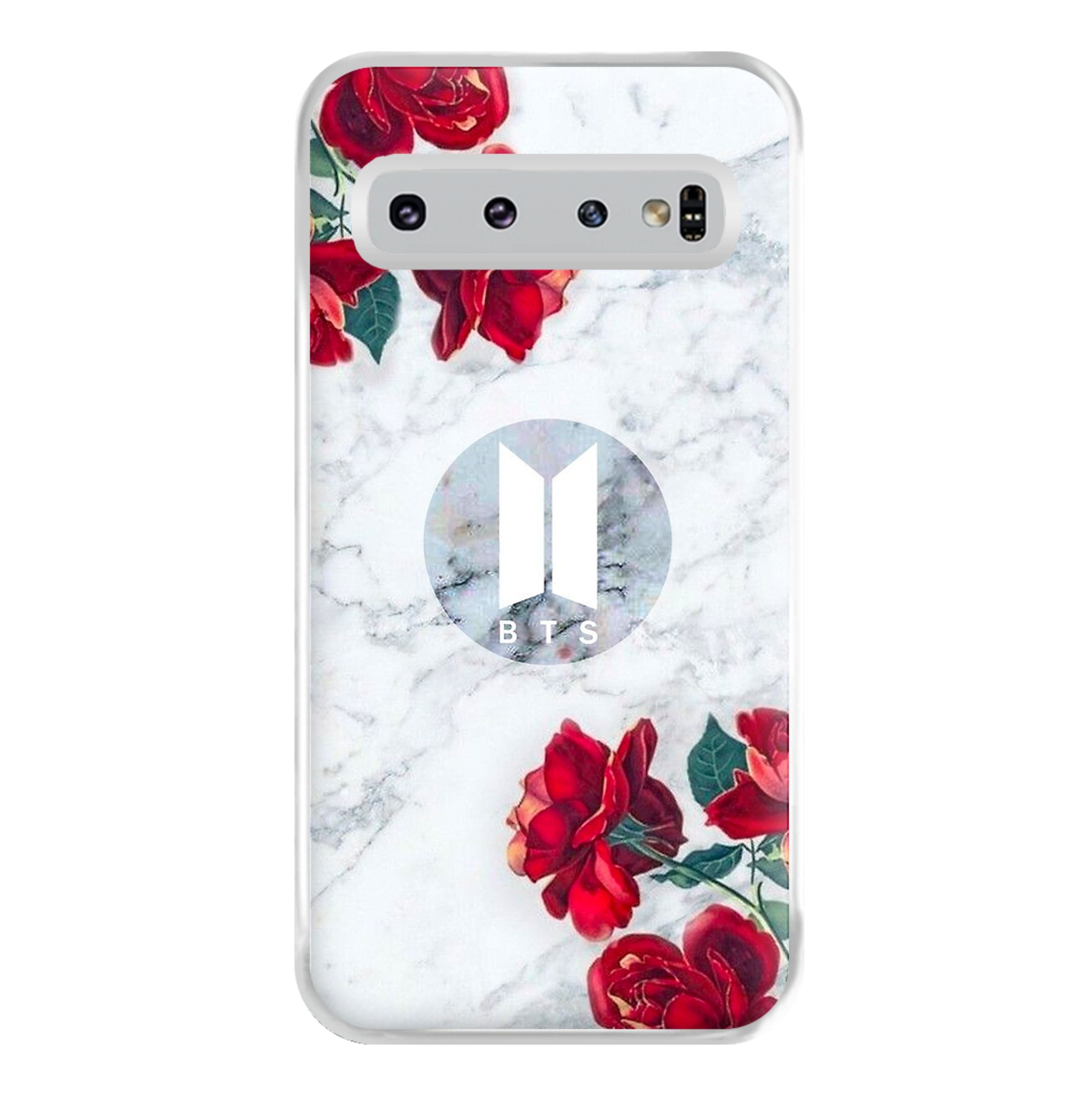 K-Pop Band Logo Marble Roses Phone Case