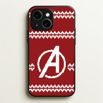 Superhero Team Red Christmas Jumper  iPhone 15 Case