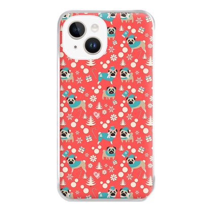 Christmas Pug Pattern Phone Case