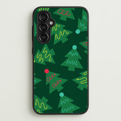 Abstract Christmas Trees Pattern Galaxy A14 Case