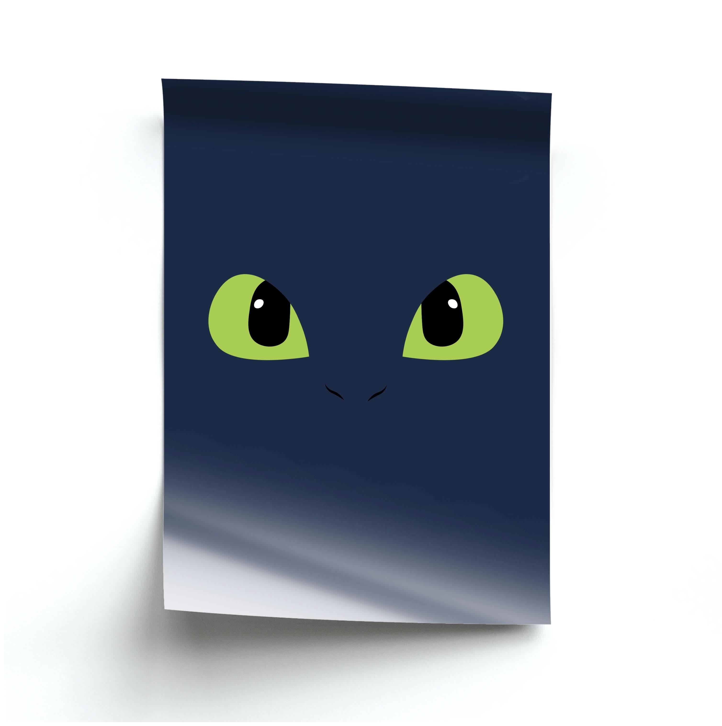 Black Fury Dragon Face Poster