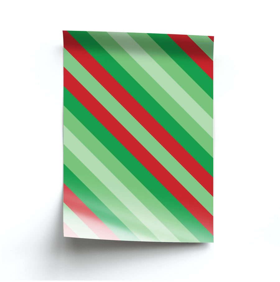 Wrapping Paper Green Pattern Poster