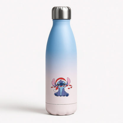 Cute Blue Alien Candycane Blue Water Bottle