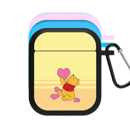 Pooh Love Heart Balloons Valentine's AirPods Case