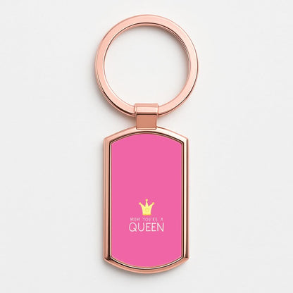 Mum You're A Queen Rose Gold Keyring