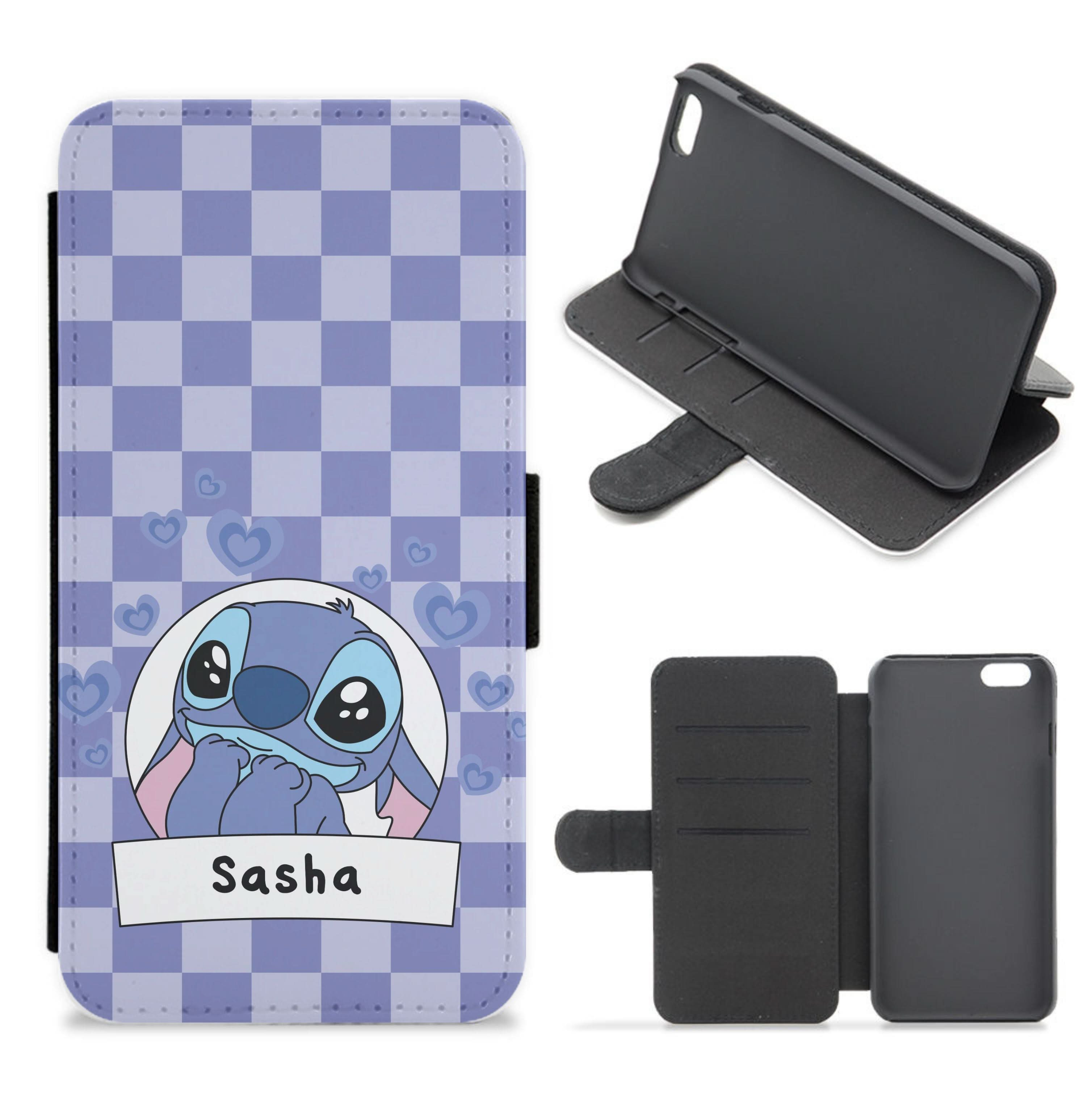 Personalised Cute Blue Alien Flip / Wallet Phone Case