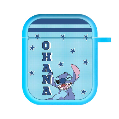 Blue Alien Ohana AirPods Case