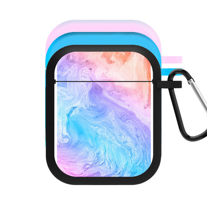 Blue and Peach Marble AirPods Case