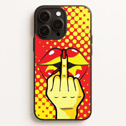 Middle Finger Kiss - Pop Art Phone Case for iPhone, Samsung Galaxy and Google Pixel