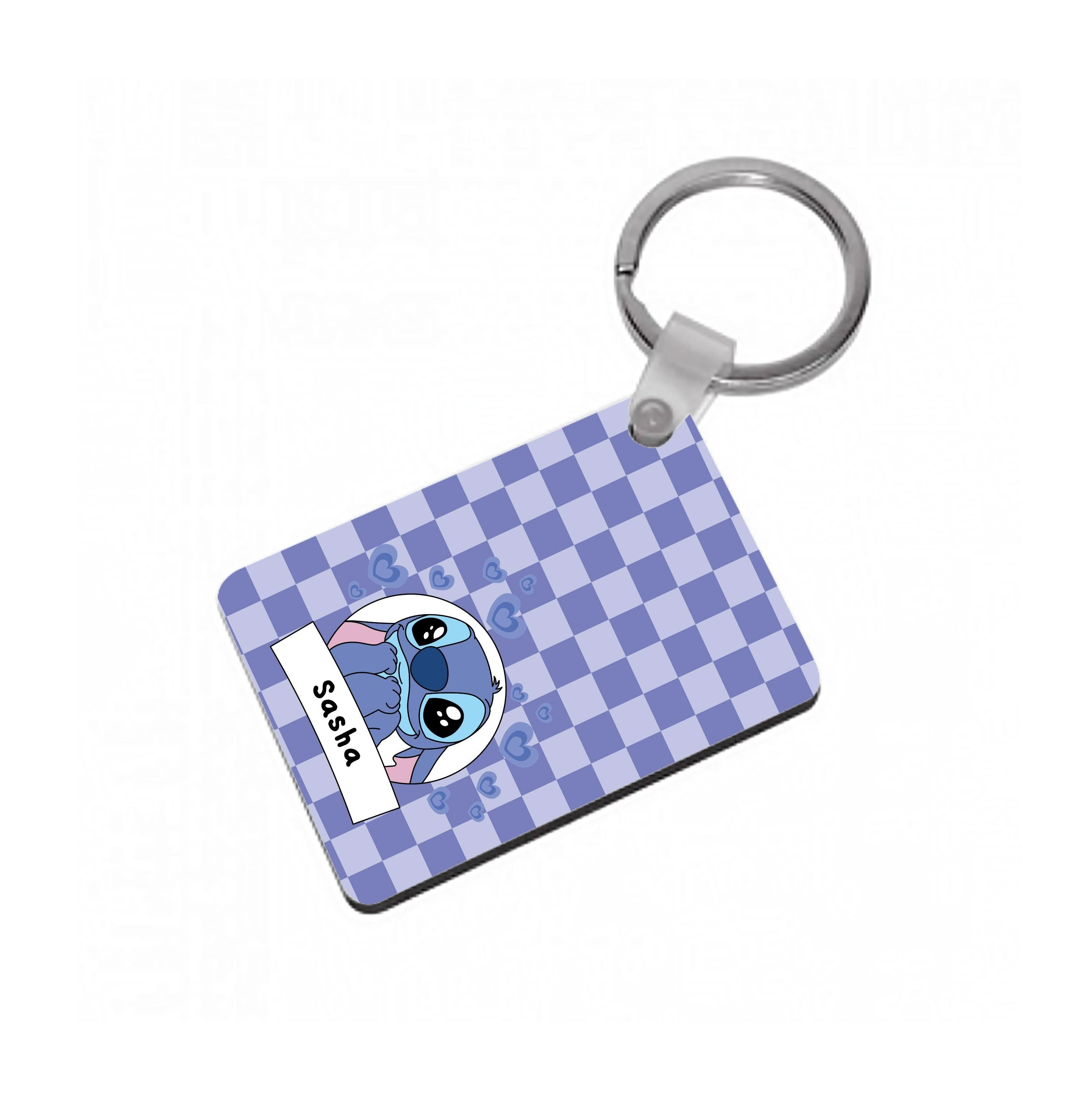 Personalised Cute Blue Alien Keyring