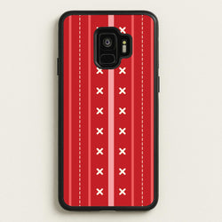 Stripes And Stitches Red Christmas Pattern Galaxy S9 Case