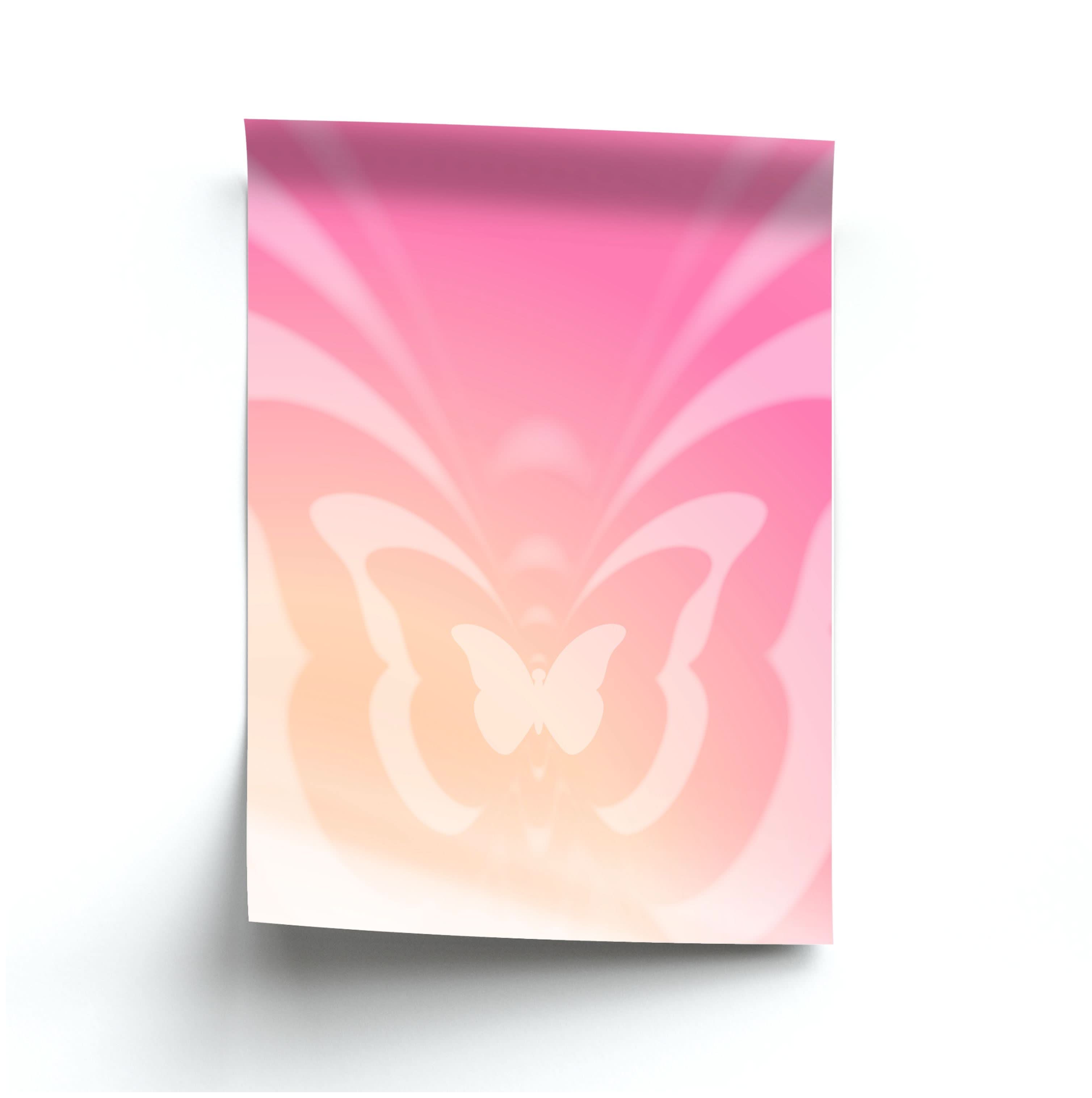 Butterfly Gradient Pink Poster