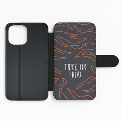 Zebra Print Trick Or Treat Flip Phone Case