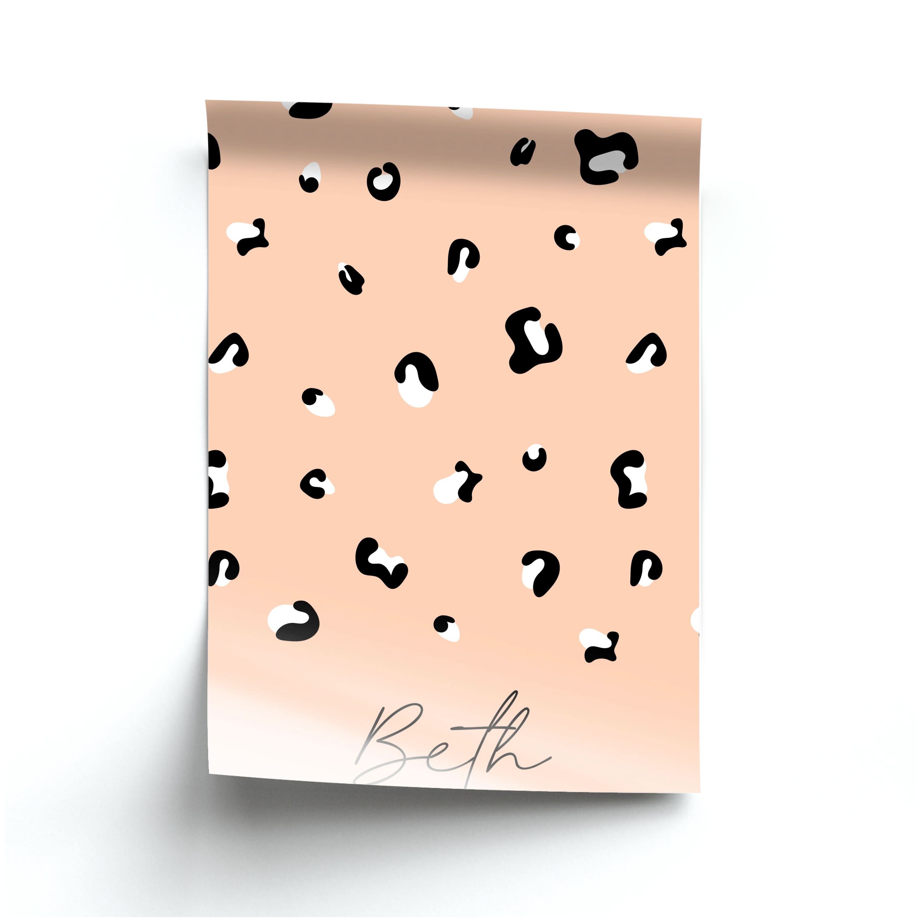 Personalised Name Cheetah Print Poster