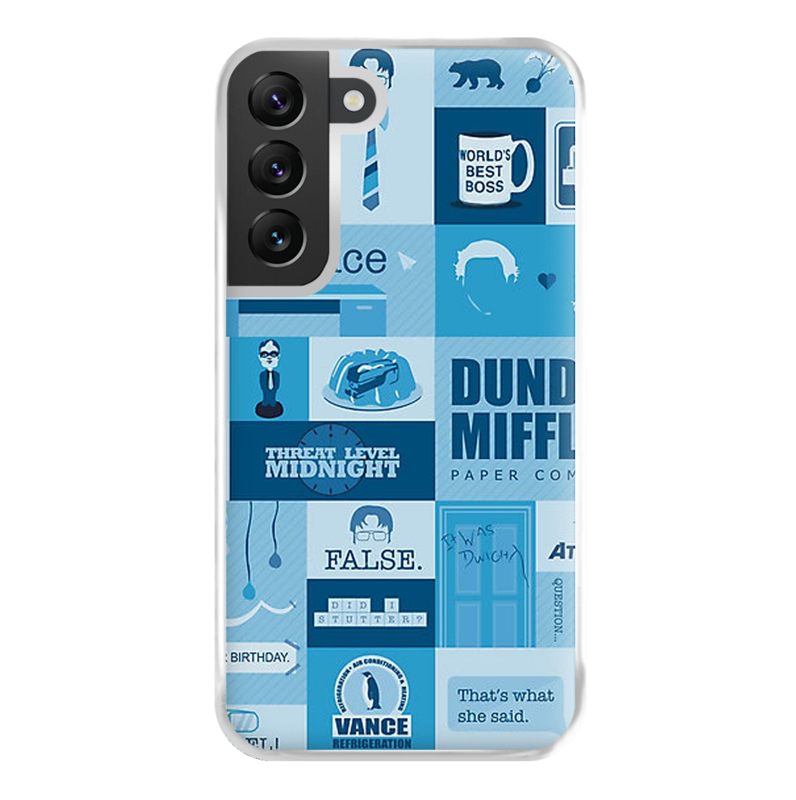 Office Blue Patchwork Phone Case