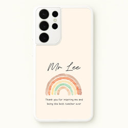 Biege Personalised Teacher Rainbow  Galaxy S21 Ultra Case