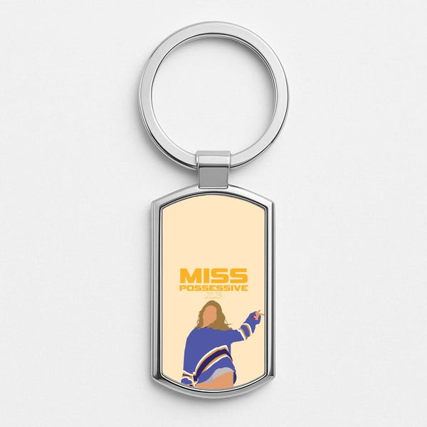 Miss Possessive 25 Silver Metal Keyring