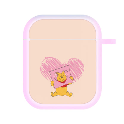 Pooh Heart Drawing Valentine's AirPods Case