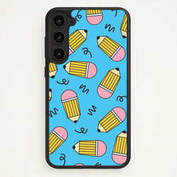 Pencils And Scribbles Pattern Galaxy S23 Plus Case
