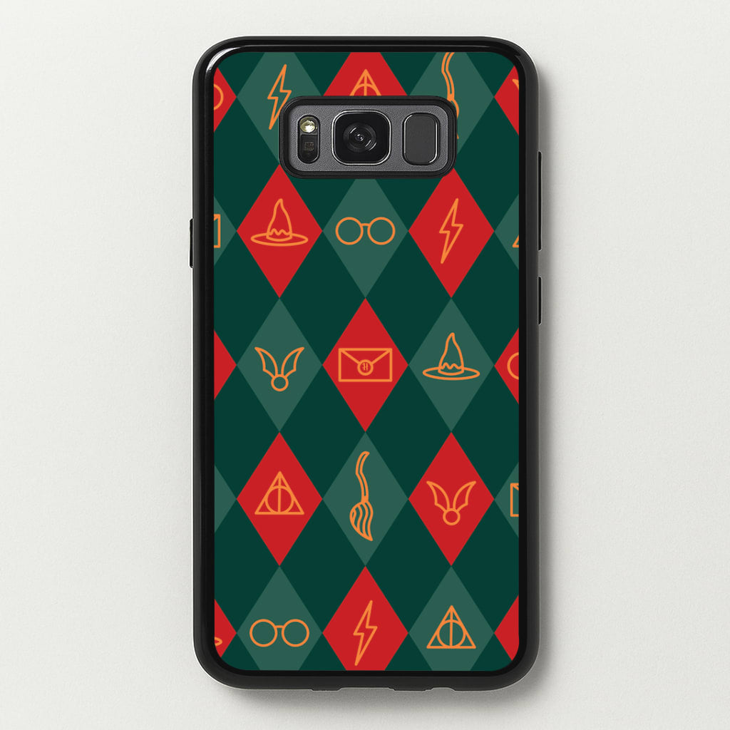 Christmas Wizard Icons Argyle Pattern Galaxy S8 Plus Case