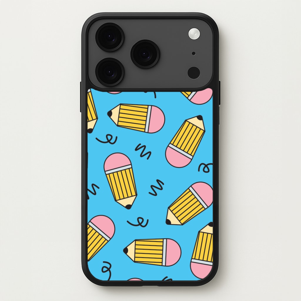 Pencils And Scribbles Pattern iPhone 17 Pro Max Case