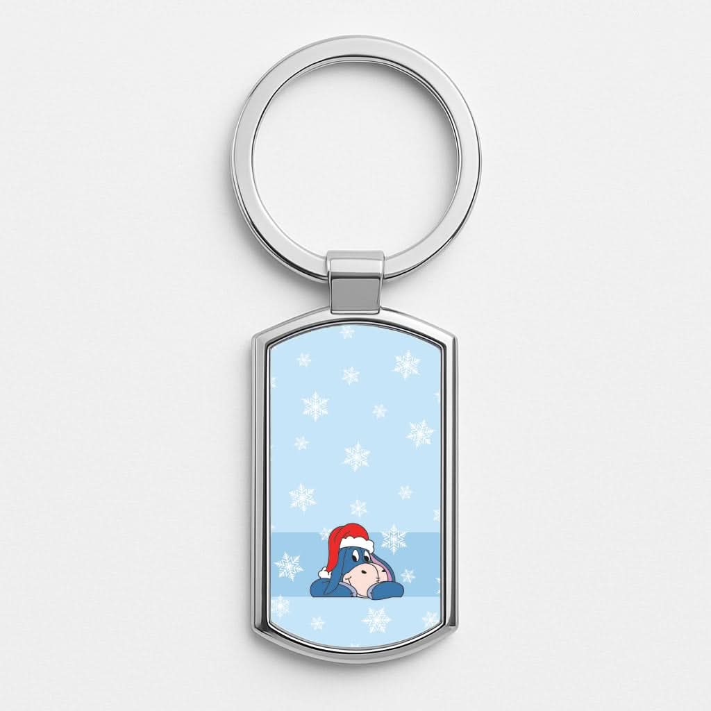 Cartoon Donkey Snowflakes Luxury Keyring
