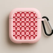 Pink Tartan Love Hearts Pattern AirPods Case 4