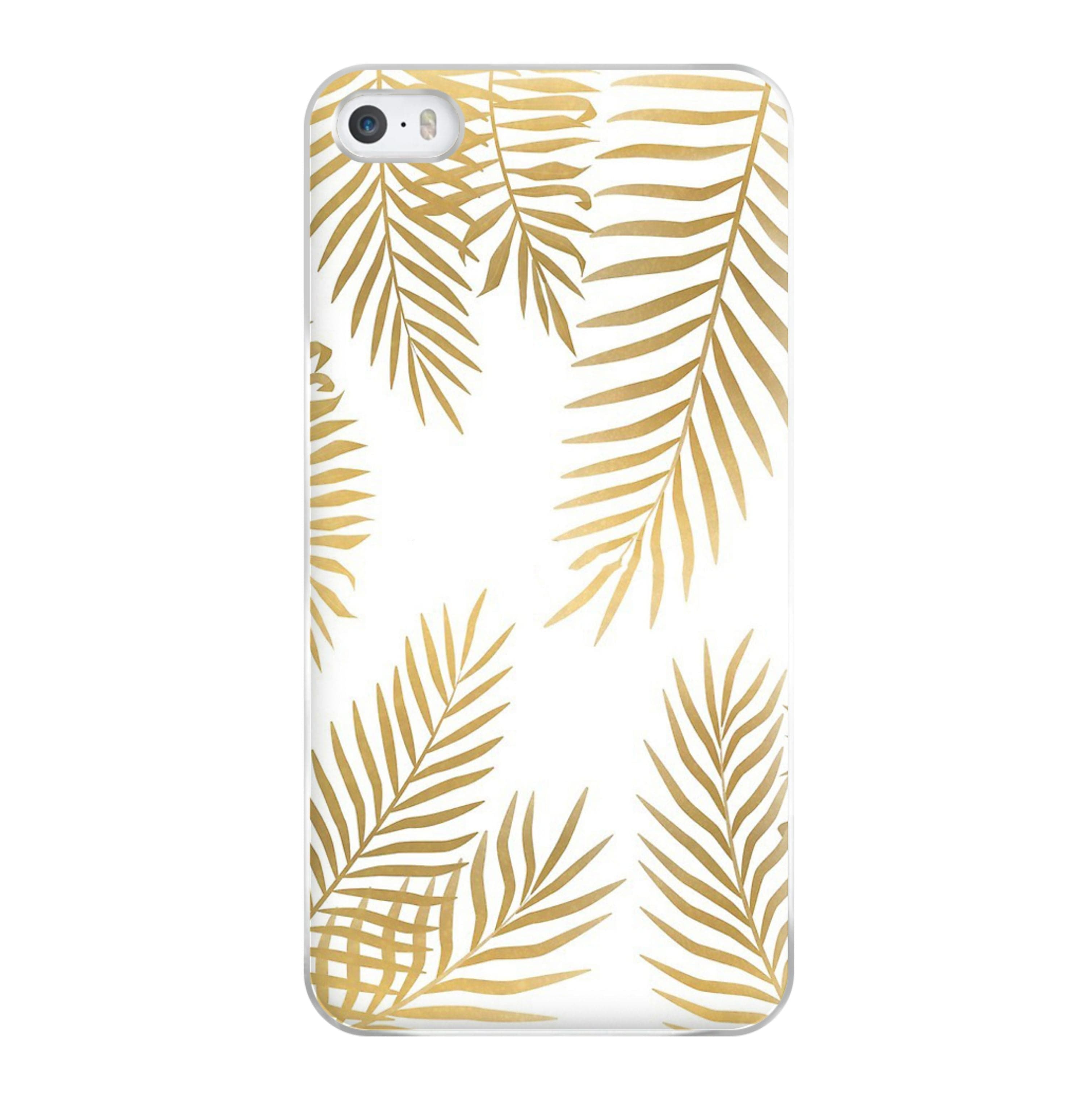 Gold Palm Leaf Pattern Phone Case