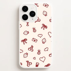 Valentines Doodles Phone Case for Apple iPhone, Samsung Galaxy, Huawei and Google Pixel