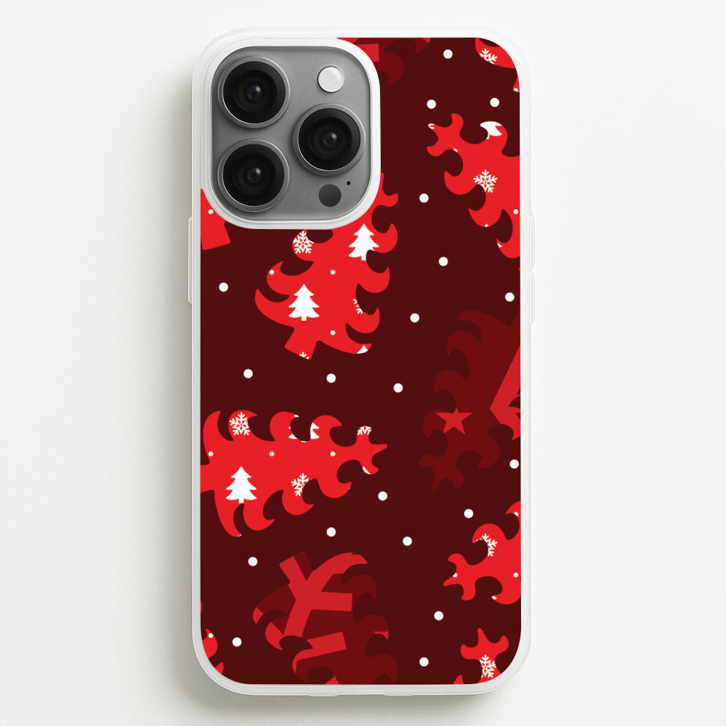 Wrapping Paper Christmas Tree Pattern iPhone 13 Pro Case