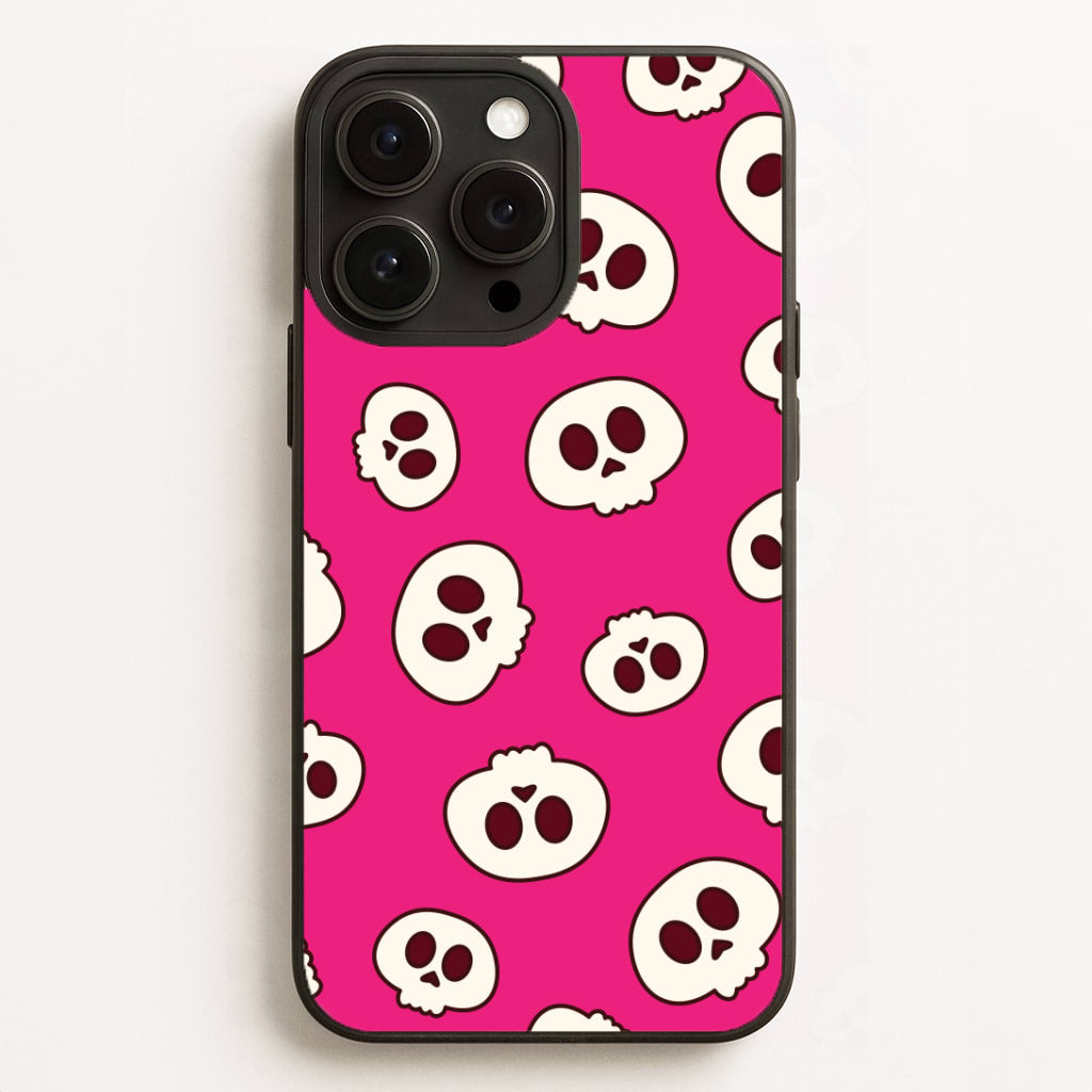 Pink Skulls Pattern Phone Case for iPhone, Samsung Galaxy and Google Pixel