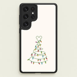 Cartoon Mouse Christmas Tree Lights Galaxy S22 Ultra Case