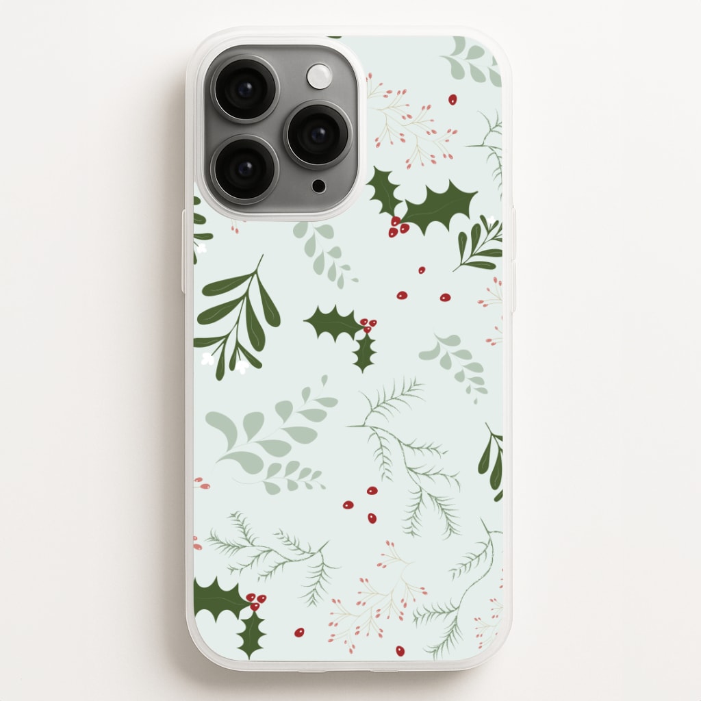 Christmas Floral Pattern Phone Case for iPhone, Samsung Galaxy and Google Pixel