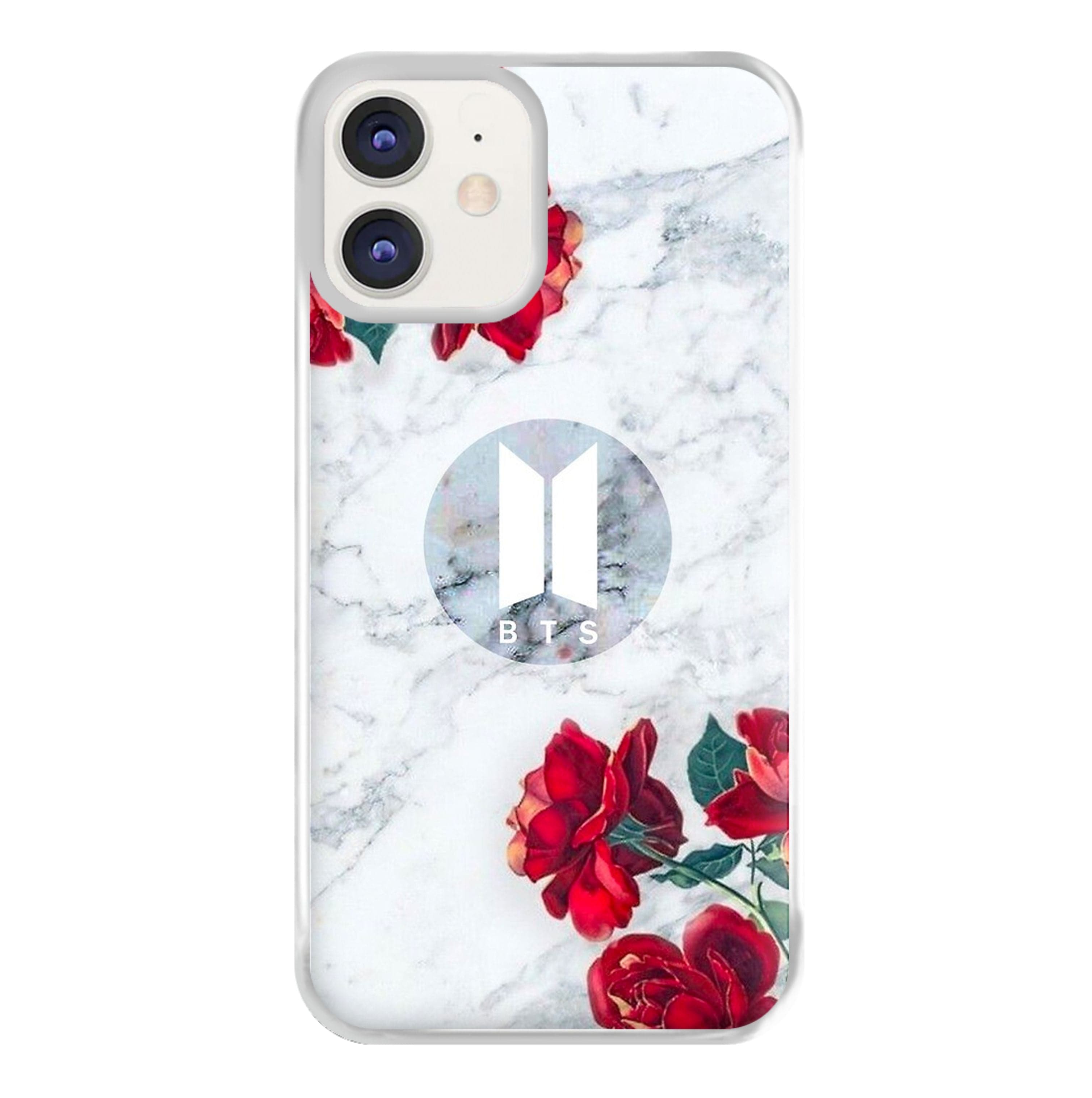 K-Pop Band Logo Marble Roses Phone Case