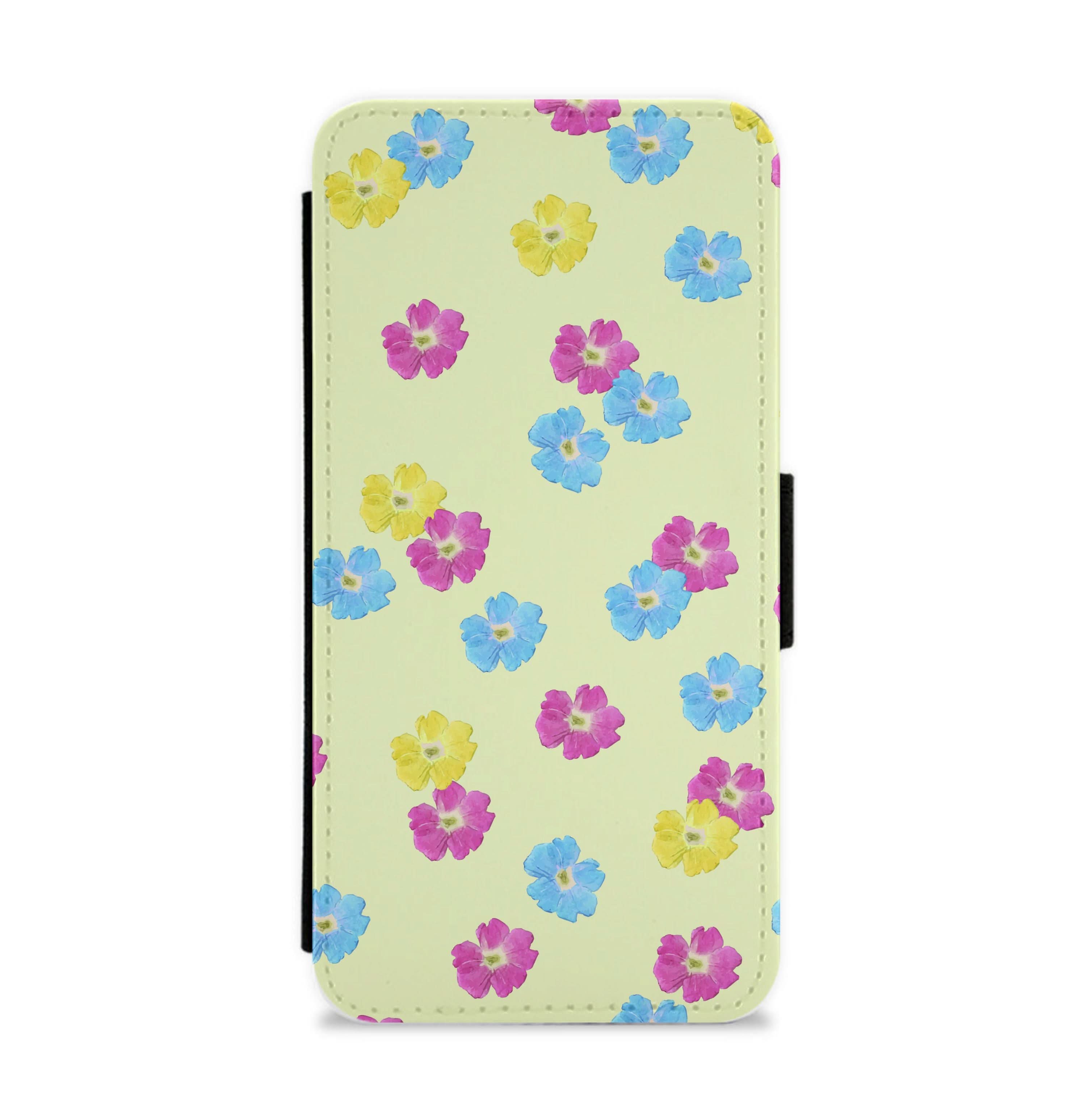 Pastel Pressed Flowers Pattern Flip / Wallet Phone Case