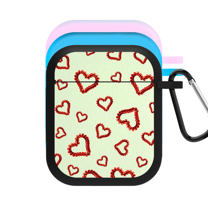 Elastic Hearts Pattern AirPods Case