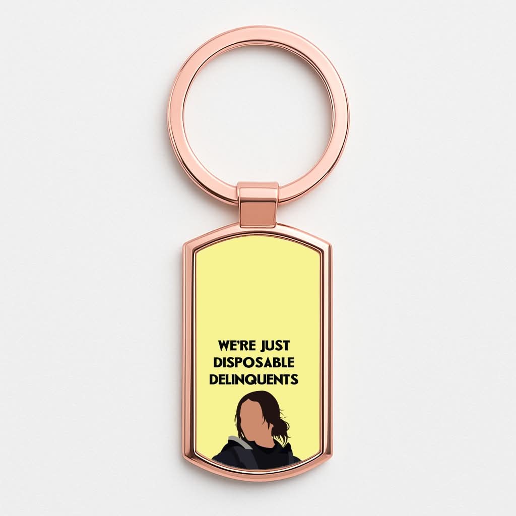 Disposable Delinquents Rose Gold Keyring