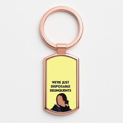 Disposable Delinquents Rose Gold Keyring