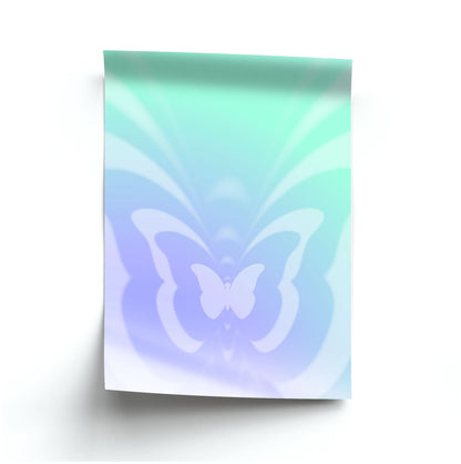 Butterfly Gradient Purple Poster