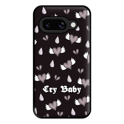 Cry Baby Monochrome Hearts Pattern Google Pixel 9a Case