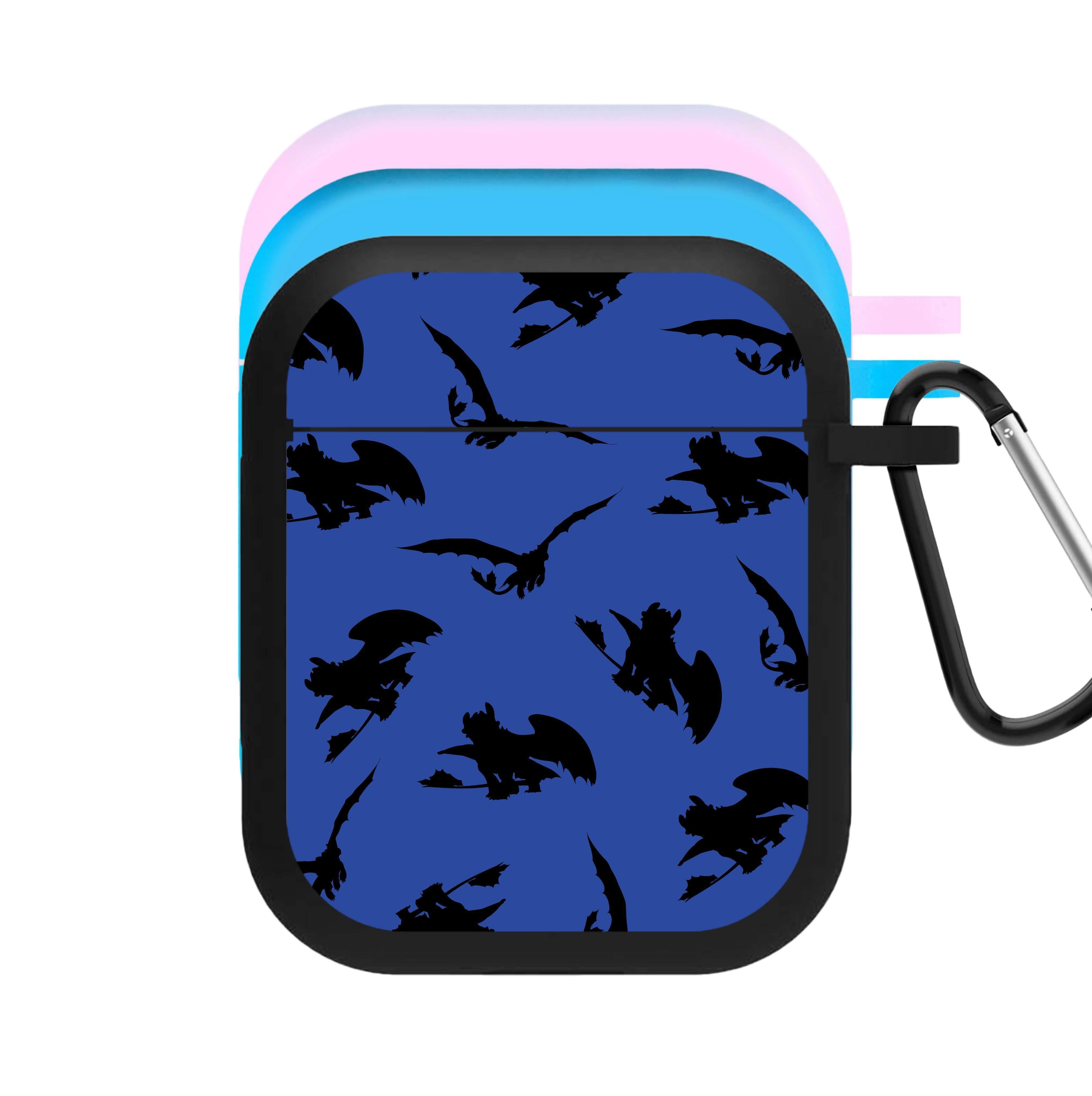 Dragon Silhouettes Pattern AirPods Case
