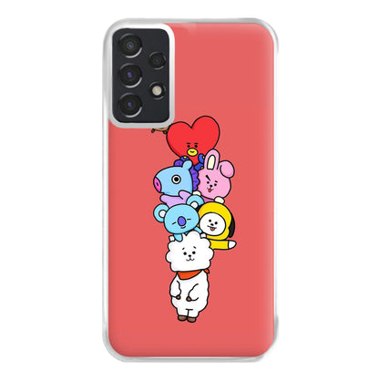 Red BT21 - RJ, Mang, Koya, Chimmy, Cooky, Shooky, Tata - K Pop Phone Case