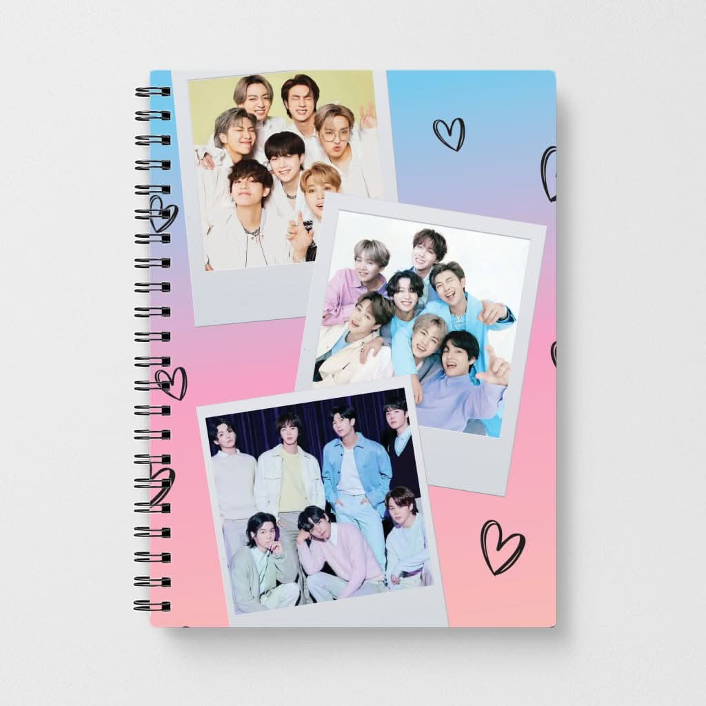 K-Pop Band Polaroid Collage Notebook