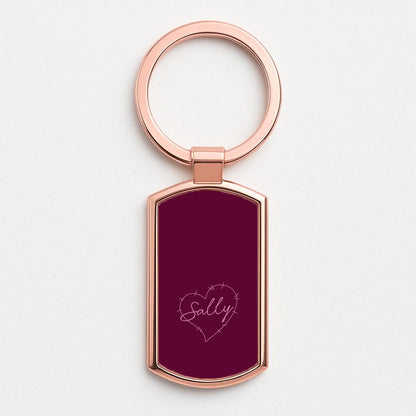 Stitched Heart Sally Rose Gold Keyring