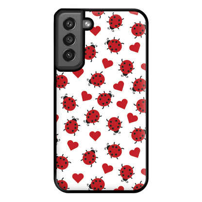 Ladybugs And Hearts Pattern Galaxy S21FE Case