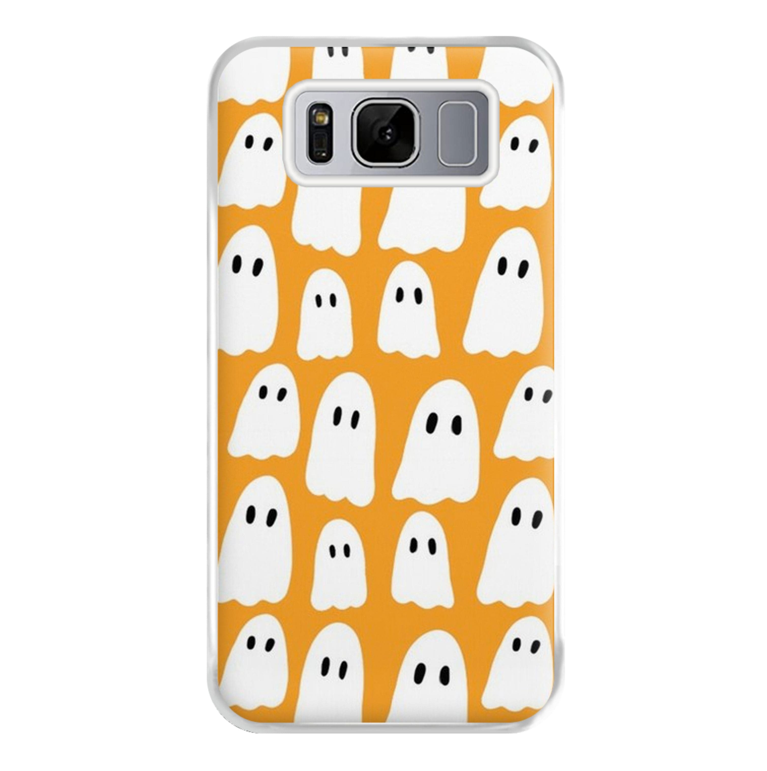 Orange Ghost Halloween Pattern Phone Case